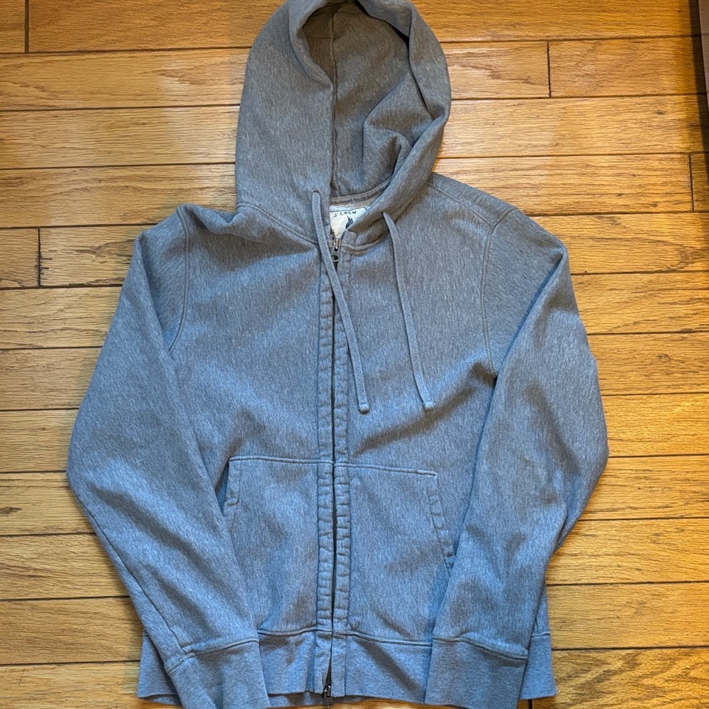 J. Crew Men’s Size M Heather Gray Fleece Lined Hoodie